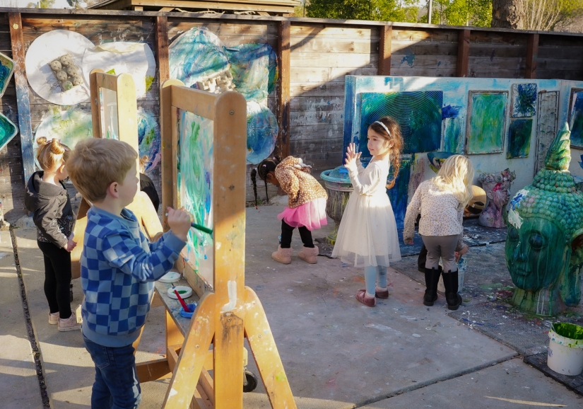 Play-based outdoor childcare environment